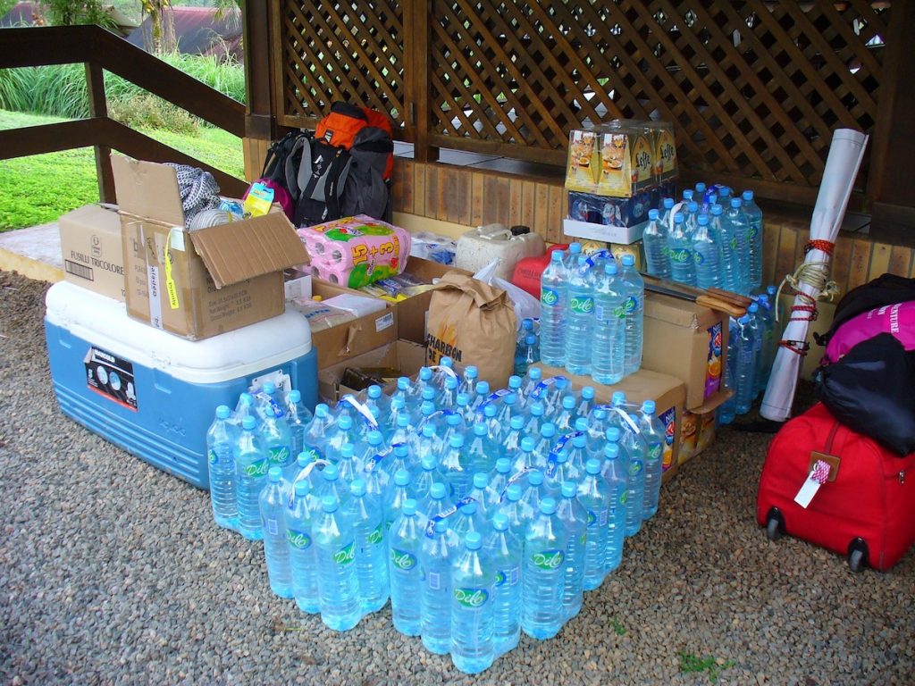 Teil des Proviants in Gyana