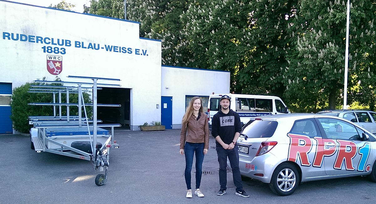 Das RPR1-Team vor dem Boootshaus in Worms